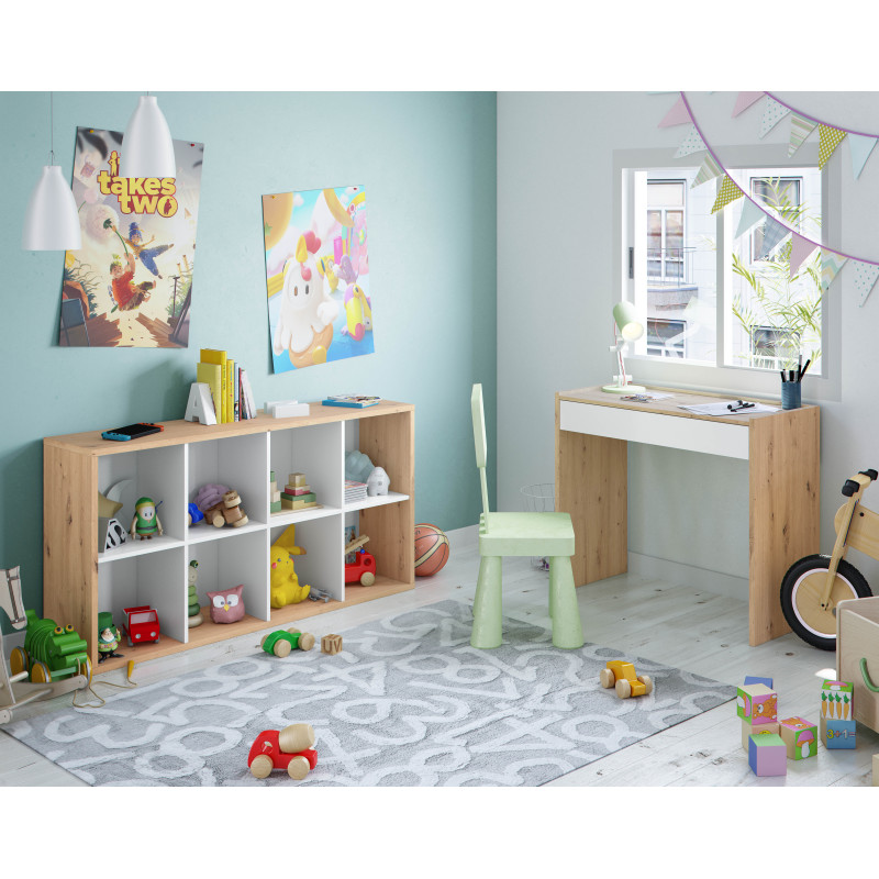 Mesa escritorio cajón barata Junior Blanco Artik 81.5 cm