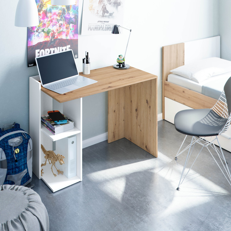 Cama juvenil con cabezal (SIN somier + 2 cajones)(para colchón de 190x90) barato LANJARON Blanco Artik 196 cm