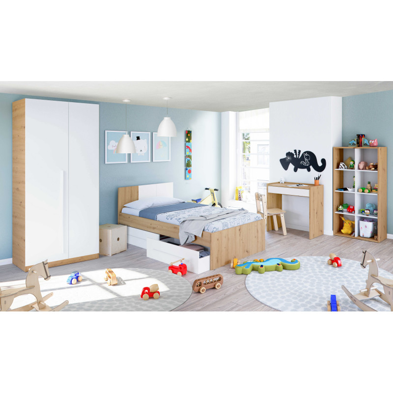 Armario JUVENIL 2p barato LANJARON Blanco Artik 90 cm