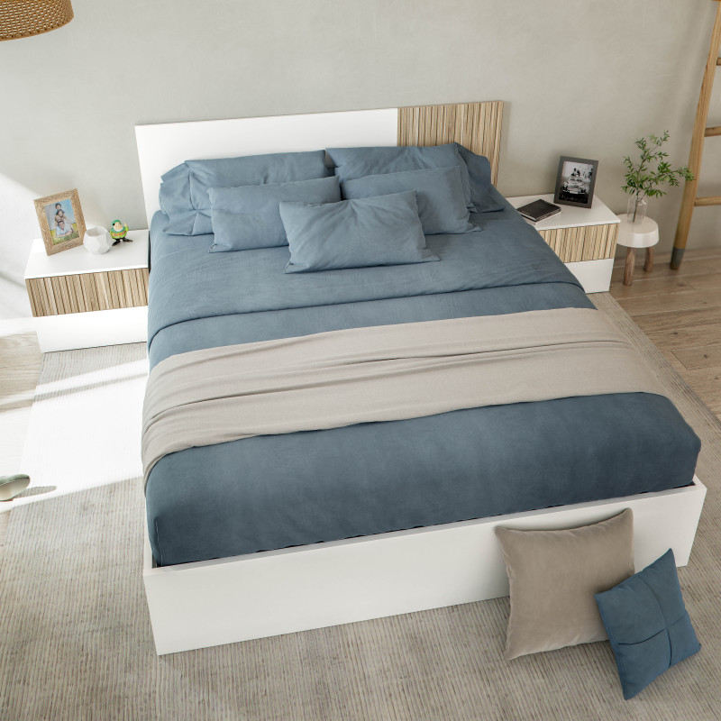 Cabezal + 2 mesitas barato ALMUNECAR Blanco Artik 41.5 cm