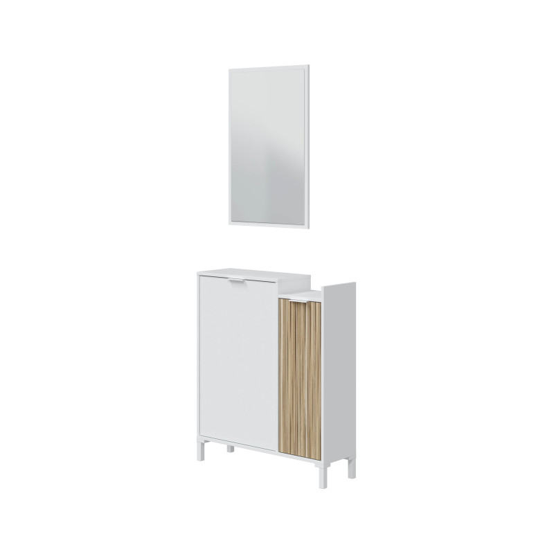 Recibidor 2 p + espejo barato ALMUNECAR Blanco Artik 77 cm
