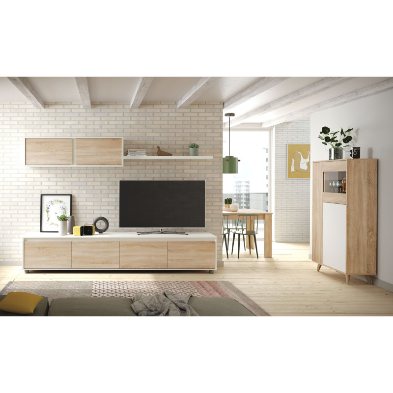 Salón TV barato Home Blanco Artik 200 cm