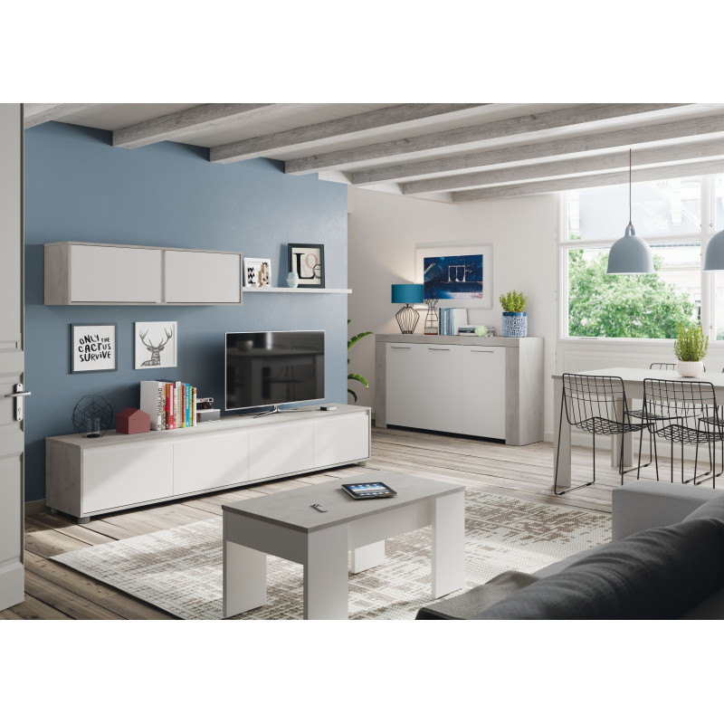 Mesa de centro elevable barata CABOPINO Blanco Artik 100 cm