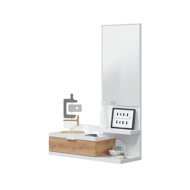 Recibidor 1c + espejo barato Lia Blanco Artik 81 cm