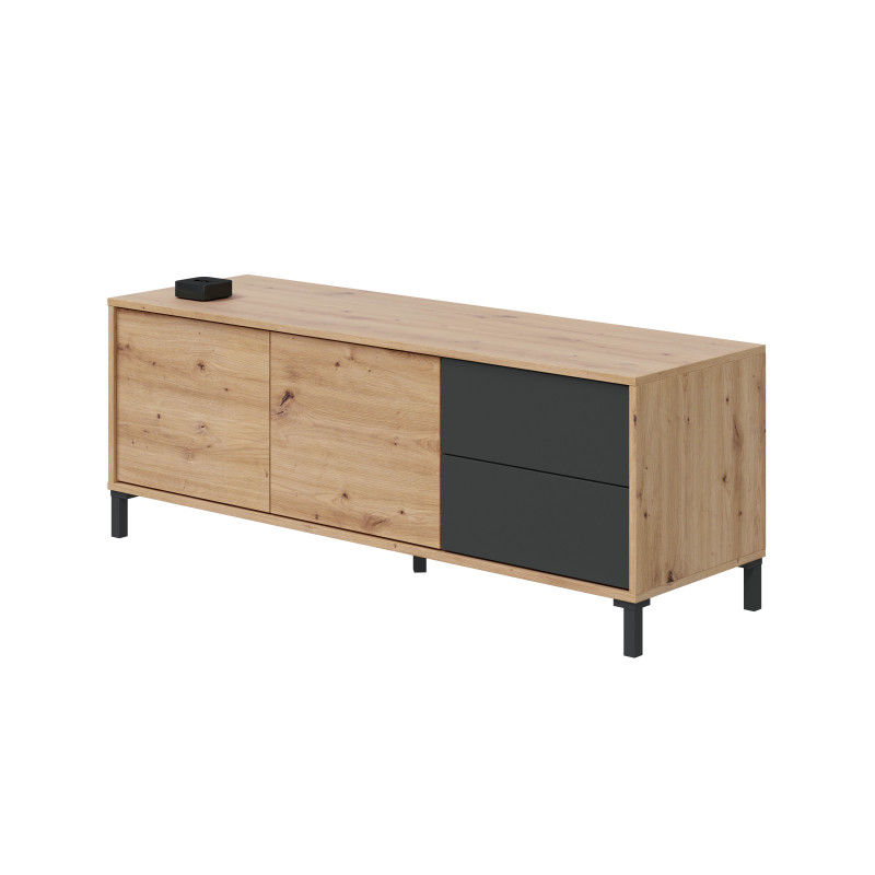 Mueble TV 2p+2c barato ALBAICIN PLUS Roble 130 cm