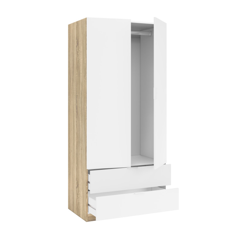 Armario 2p + 2caj barato JOVEN Blanco Artik 81.2 cm