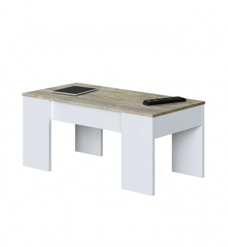 Mesa de centro modelo CABOPINO, roble alaska/blanco artik