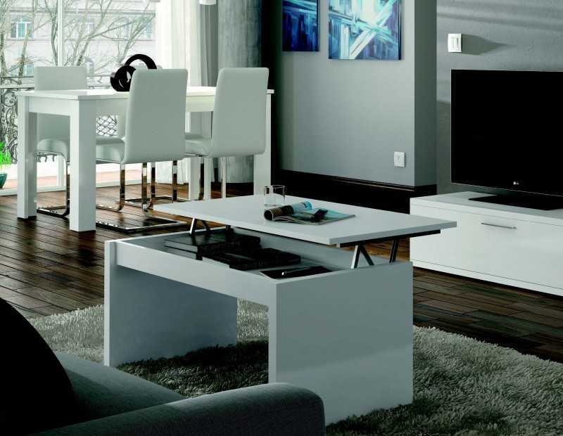 Mesa de centro modelo MOTRIL, blanco brillo