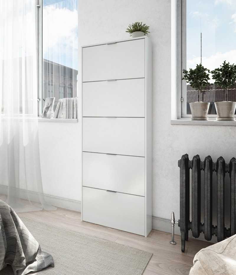 Zapatero MARBEL 5puertas blanco brillo